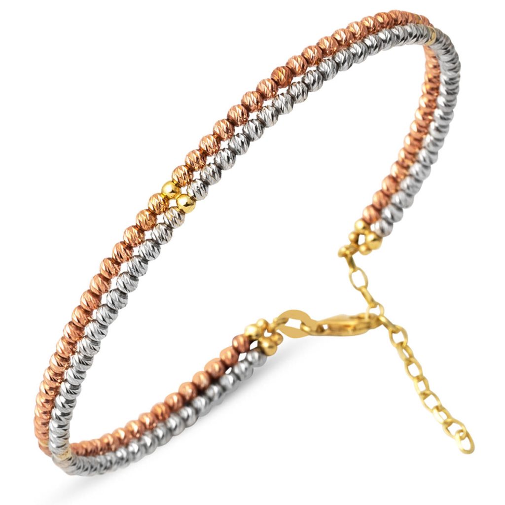 2 Row Dizili Top Gold 14 Karat Bangle