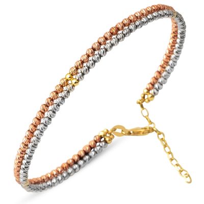 2 Row Dizili Top Goldlı 14K Bracelet
