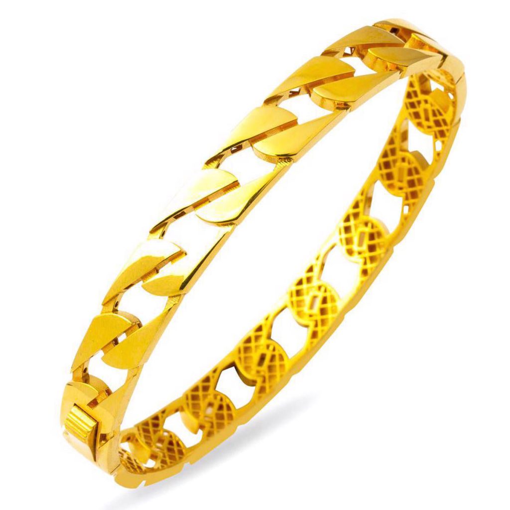 Gourmette Manchette 22 Carats Or Jonc