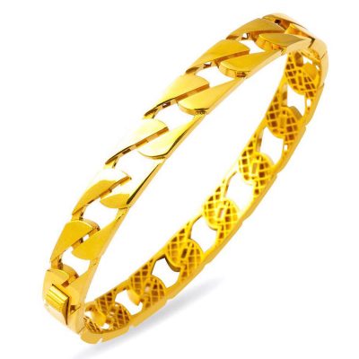 Gourmette Manchette 22 Carats Or Jonc