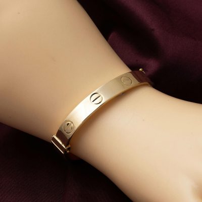 with Screws Plain Gold Cuff Genç Bileziği - 14K - 10.05g - EZ Gold