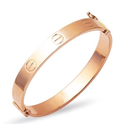 with Screws Rose Gold Cuff Genç Bileziği