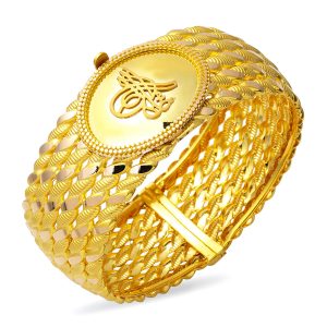 Tughra Twisted Gold Cuff Bangle