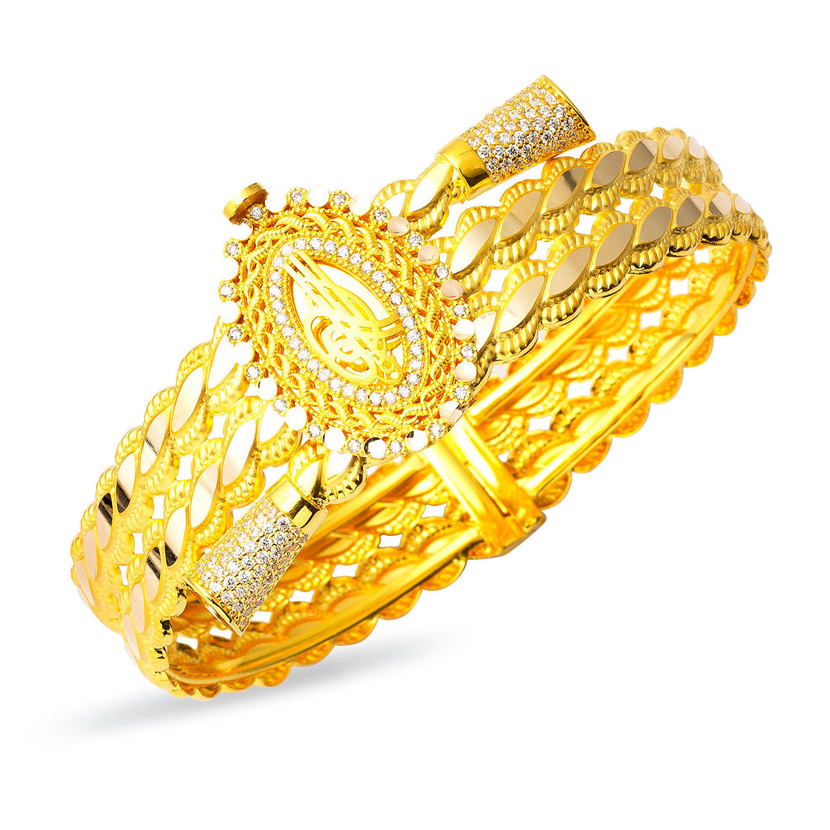 Tughra Pullu Cuff Gold Bangle
