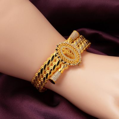 Tuğralı Pullu Kelepçe Altın Bilezik - 14K - 18g - EZ Gold