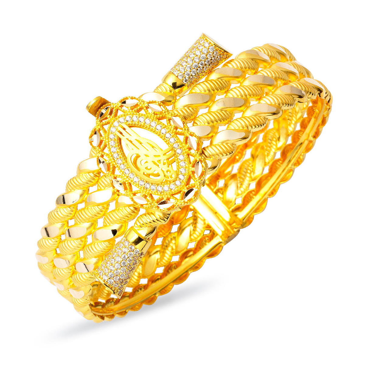 Twist Cuff Tughra Gold Bangle