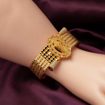 Tuğralı Maraş Pullu Kelepçe Altın Bilezik - 14K - 21.83g - EZ Gold