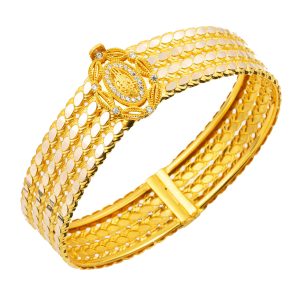 Tughra Twistedlı Cuff Gold Bangle