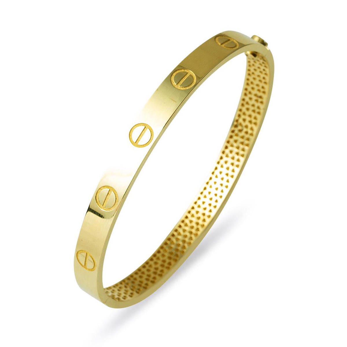 with Screws 14 Karat Gold Cuff Bangle