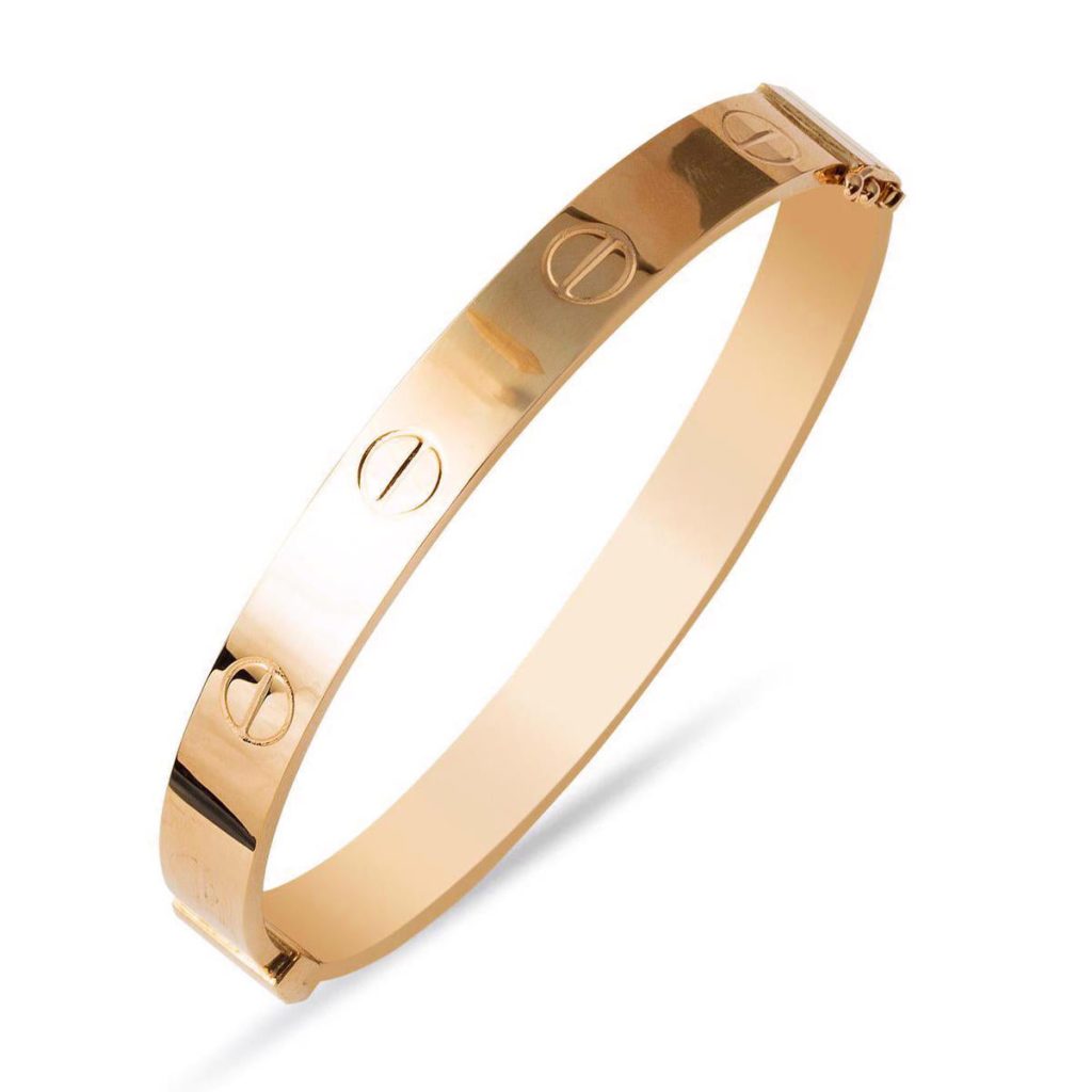 with Screws 8 mm. Cuff Rose Gold Bangle