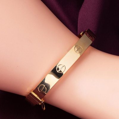 à Vis 8 mm.  Manchette Rose Or Bracelet - 14K - 9.73g - EZ Gold