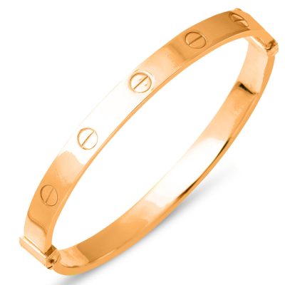 with Screws Rose 14K Gold Cuff Bracelet