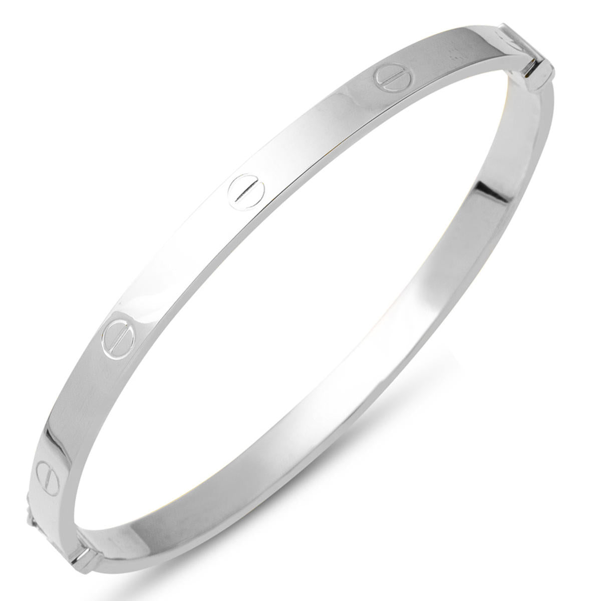 with Screws White 14 Karat Gold Cuff Bangle