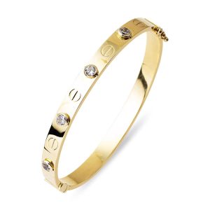 with Screws 14 Karat Gold Cuff Bangle