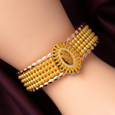 Tuğralı Dorika Kelepçe Altın Bilezik - 14K - 19.15g - EZ Gold