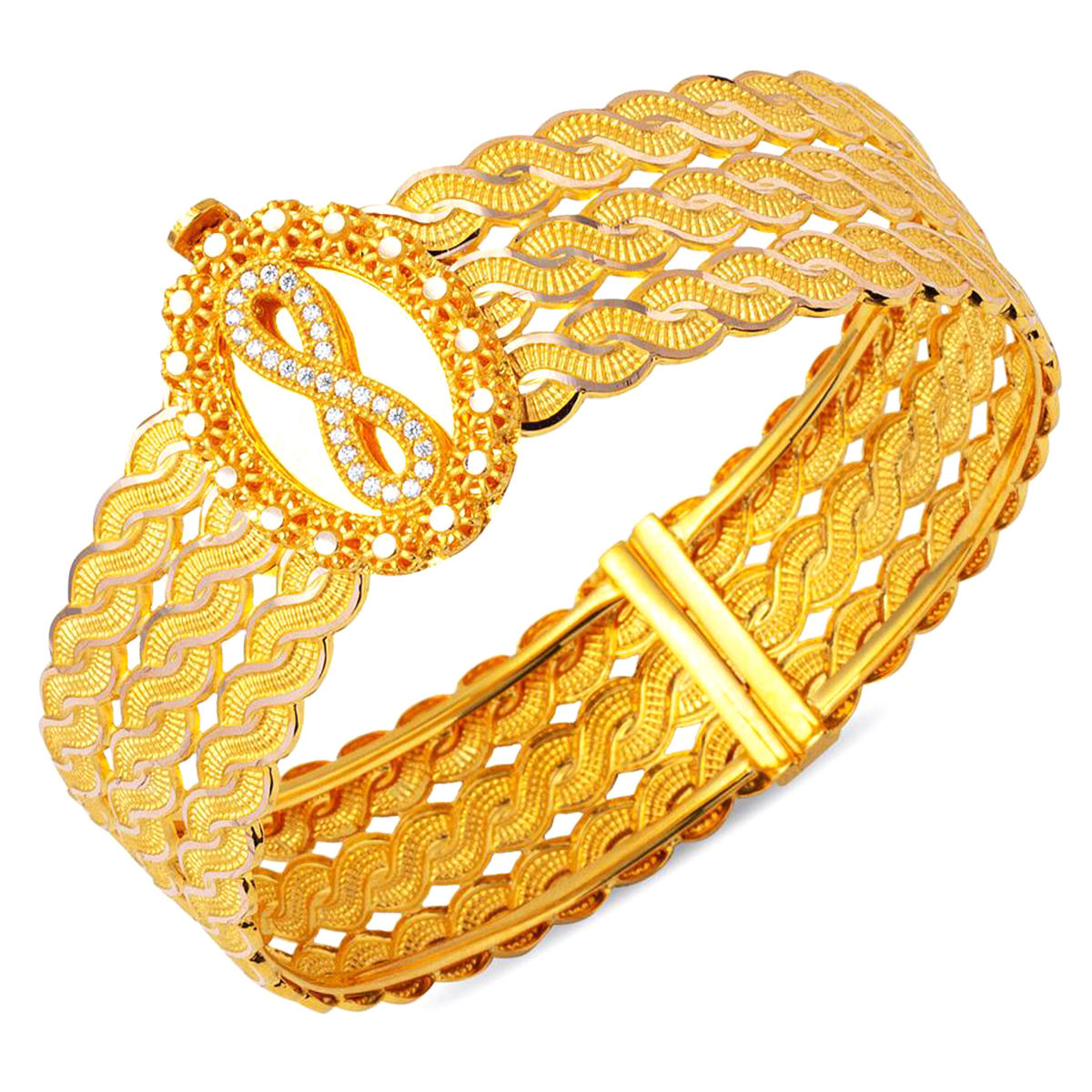 Infini 14 Carats Or Manchette Jonc