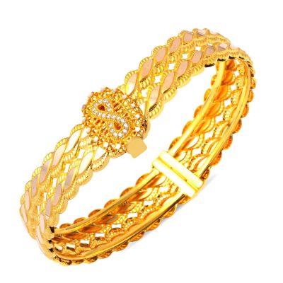 Infinity 14 Karat Cuff Gold Bangle