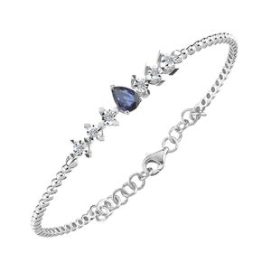 Sapphire with Stones Diamond Gold Bangle