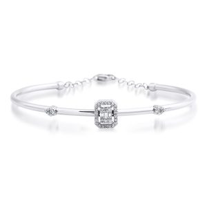 0,29 Carat Baguette Diamant Jonc