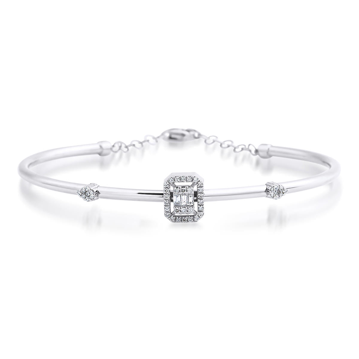 0,29 Carat Baguette Diamant Jonc