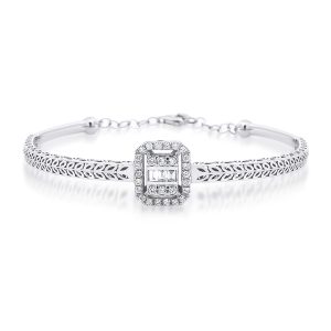 0,63 Carat Baguette Diamant Jonc