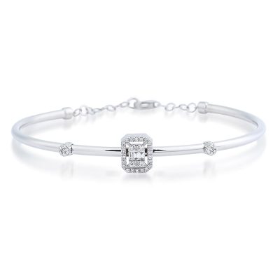 0,28 Carat Baguette Diamant Jonc