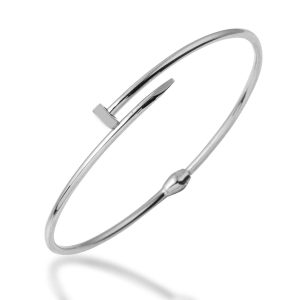 Çivi 14 Karat White Gold Bangle
