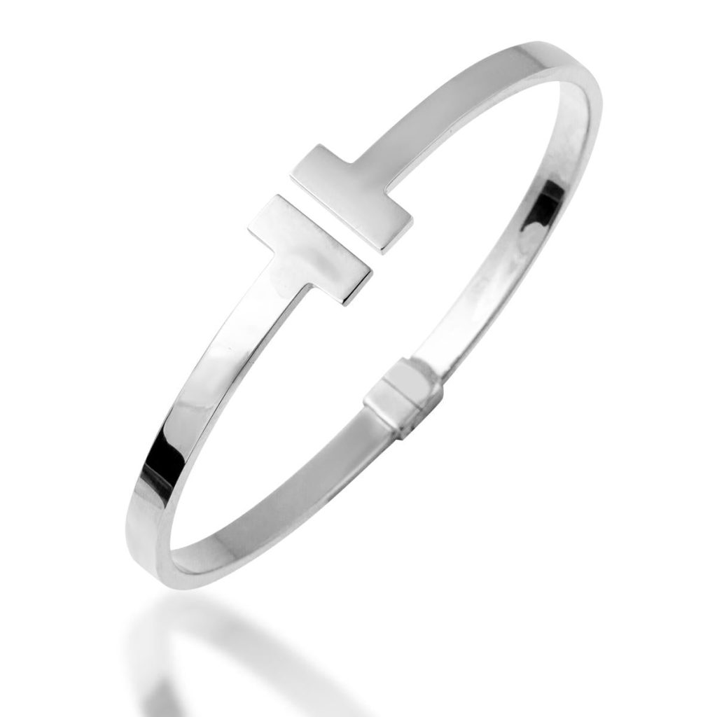 Te 14 Karat White Gold Bangle