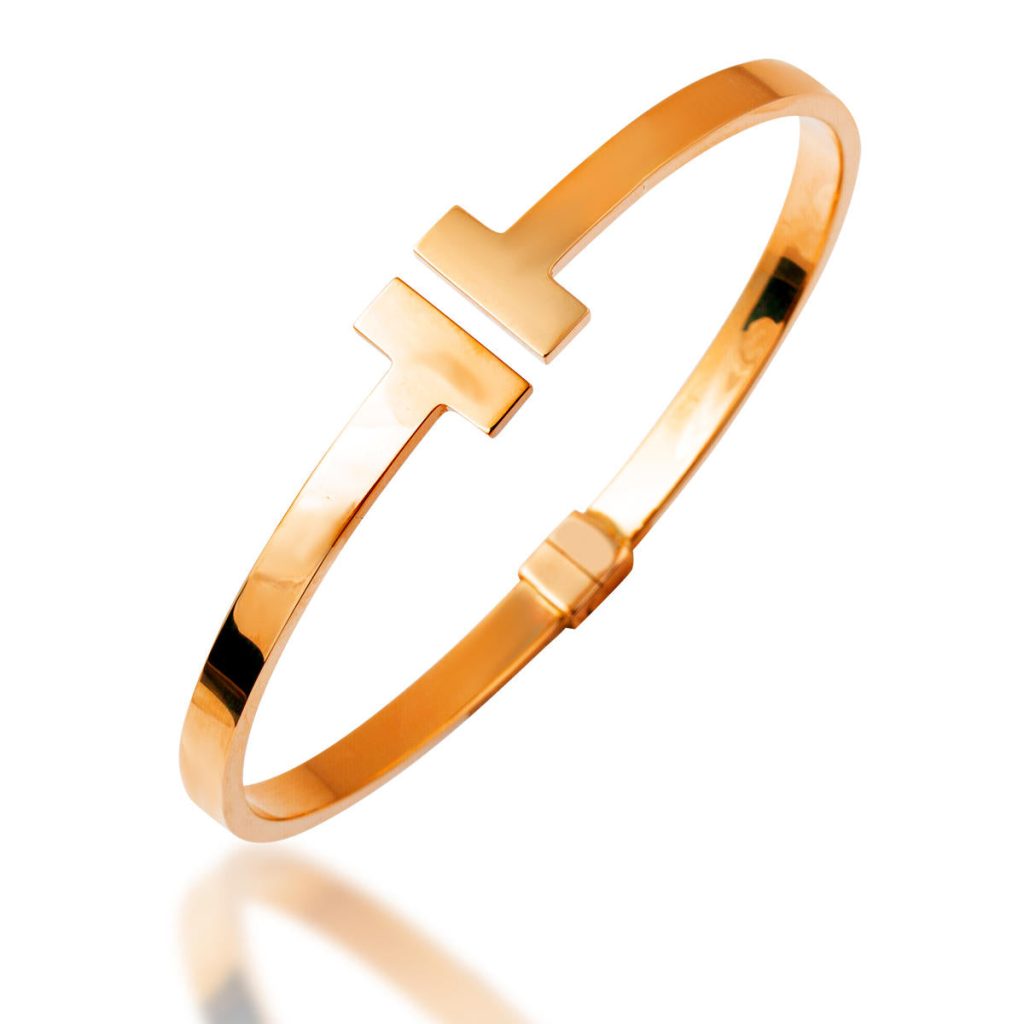 Açık Uçlu 14 Karat Rose Gold Bangle