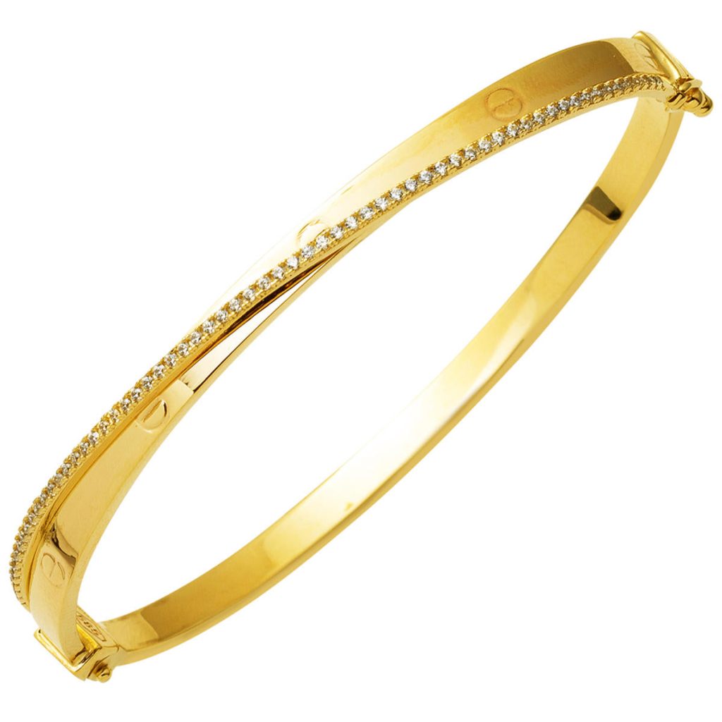 Spiked 14 Karat Cuff Gold Bangle