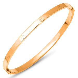 Çivi 14 Karat Rose Gold Cuff Bangle