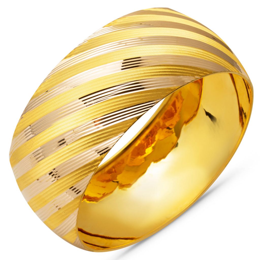 3 Cm. Enli 14 Karat Mega Gold Bangle 19 Gr.