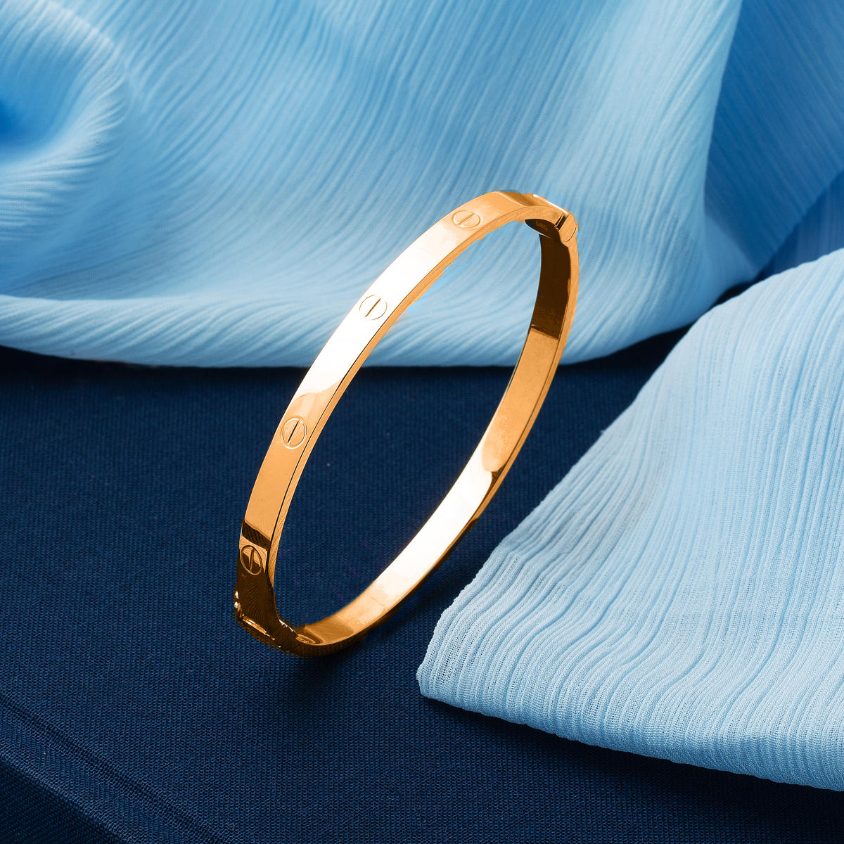 Rose 14 Ayar Altın Kelepçe Bilezik - Görsel 4