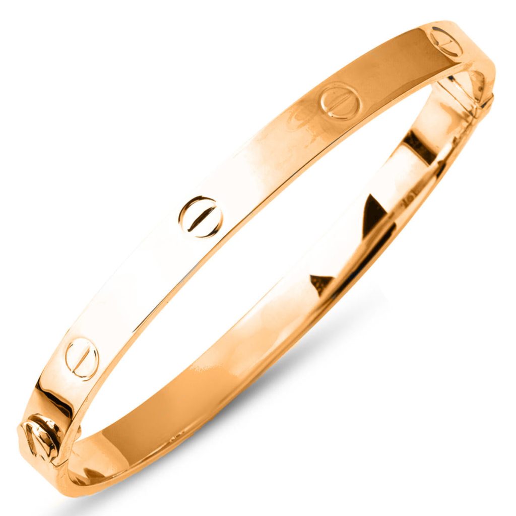 à Vis 14 Carats Rose Or Kilitli Jonc