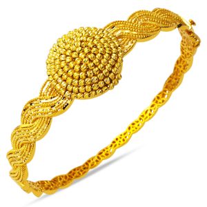 Boules Design 14 Carats Or Manchette Jonc
