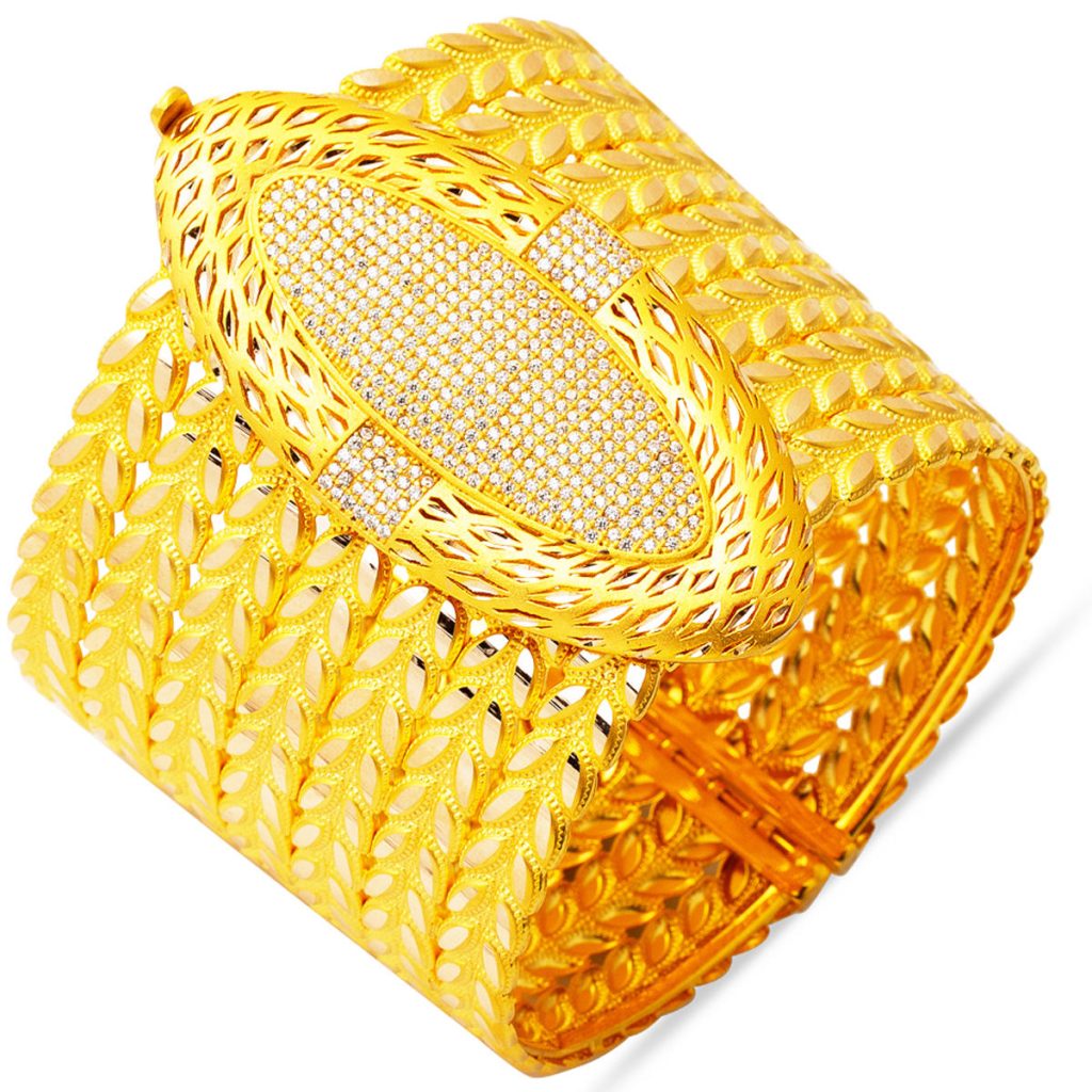 Başak Twistedlı Design Gold Cuff Bangle