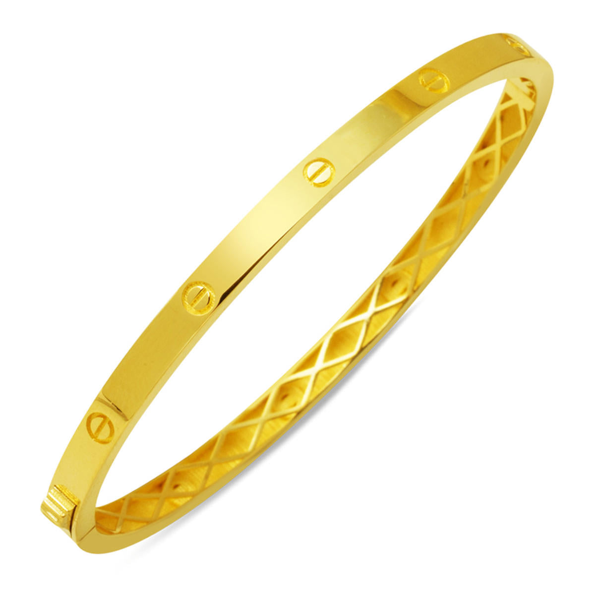 14 Carats à Vis Manchette Or Bracelet
