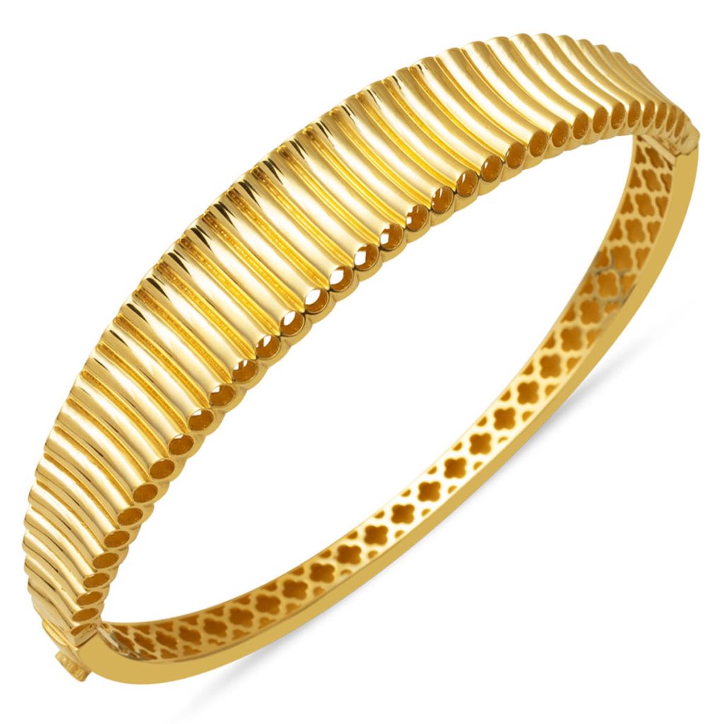 14 Carats Jaune Or Design Manchette Jonc