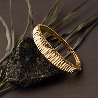 14 Ayar Sarı Altın Tasarım Kelepçe Bilezik - 14K - 12.23g - EZ Gold
