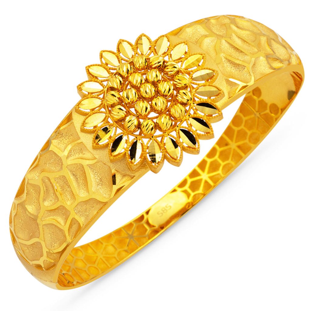 Fleur Model 14 Carats Or Manchette Jonc