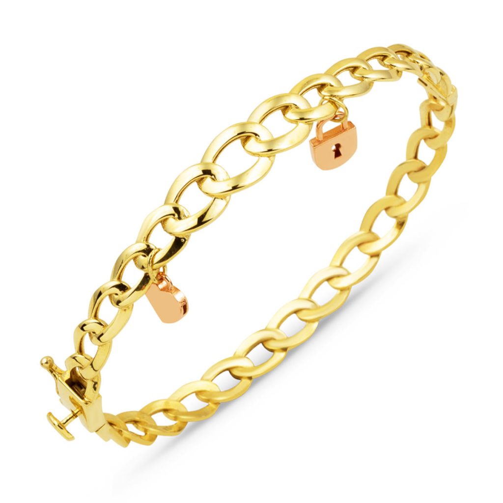 Pandora avec Cœur Chaine 14 Carats Or Manchette