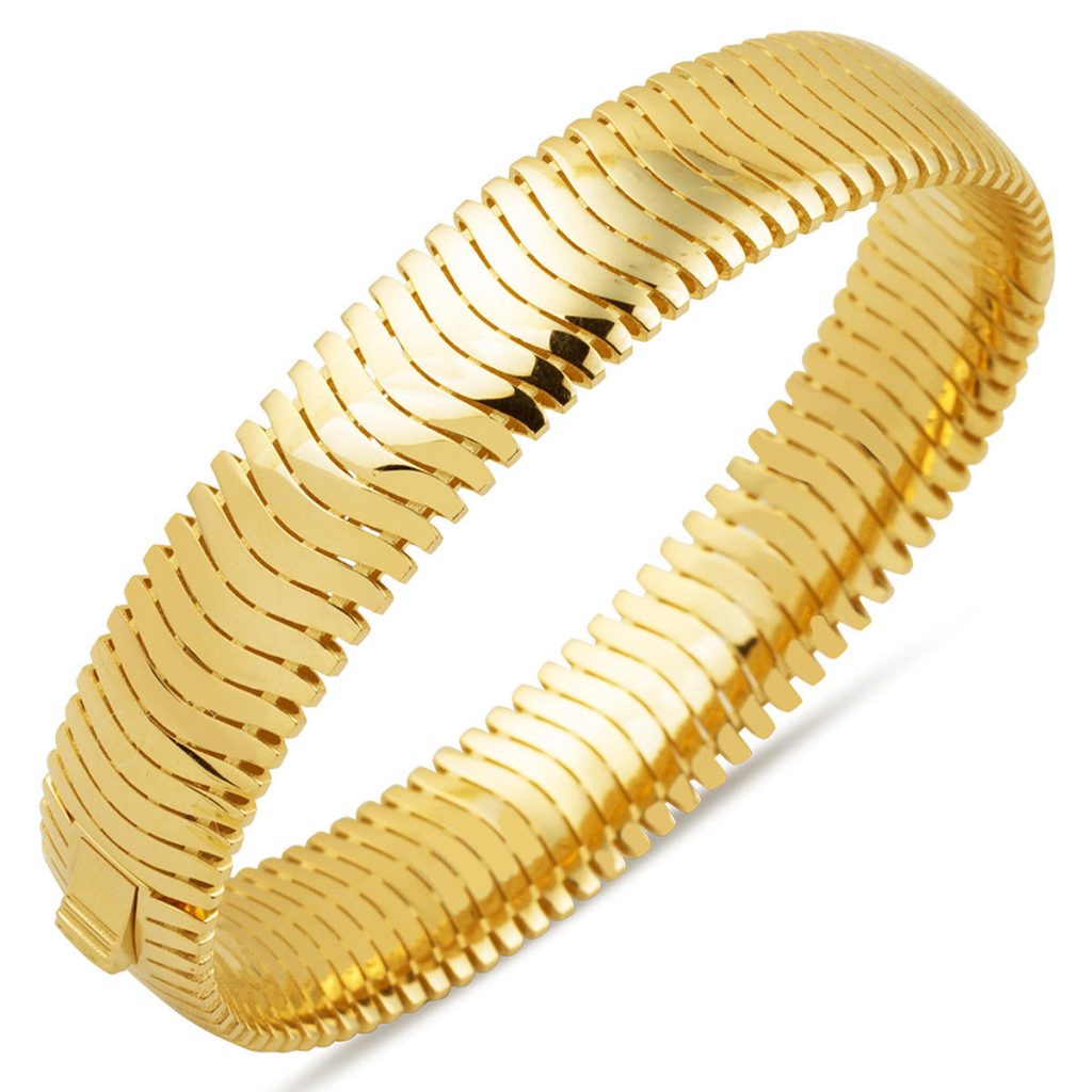 14 Karat Balıksırtı Gold Cuff Bracelet
