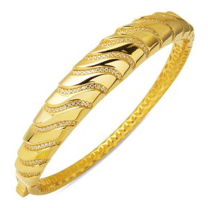 Milas 14 Karat Gold Women's Cuff Bangle