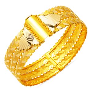 14 Karat Başak Twistedlı Cuff Gold Bangle