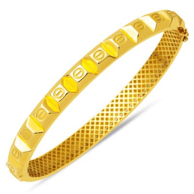 14K Gold Vida Detaylı Cuff Bracelet