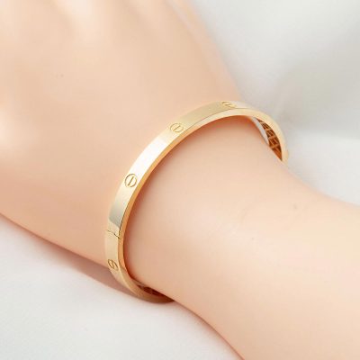 Vidalı Taşsız Kelepçe Altın Bilezik - 14K - 6.55g - EZ Gold