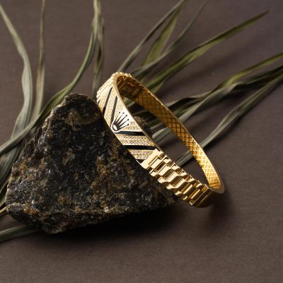 Rolex Sarı Altın 14 Ayar Kelepçe Bilezik - 14K - 13.75g - EZ Gold