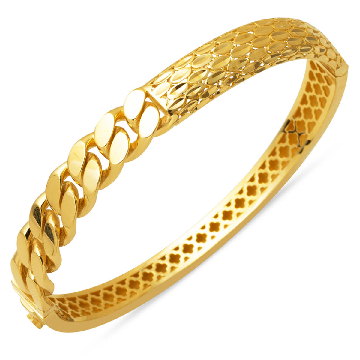 Modern Designed 14 Karat Gold Kilitli Bangle