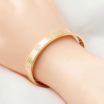 Vidalı Taşsız Altın Kelepçe Bilezik - 14K - 7.52g - EZ Gold