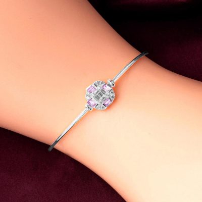 Dora Rose Baguette avec Pierres Or Bracelet fin - 14K - 3.87g - EZ Gold